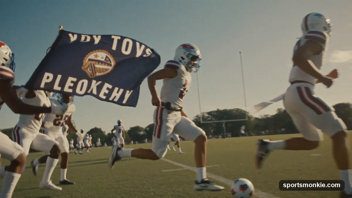 Youth flag football players running route concepts on an open field