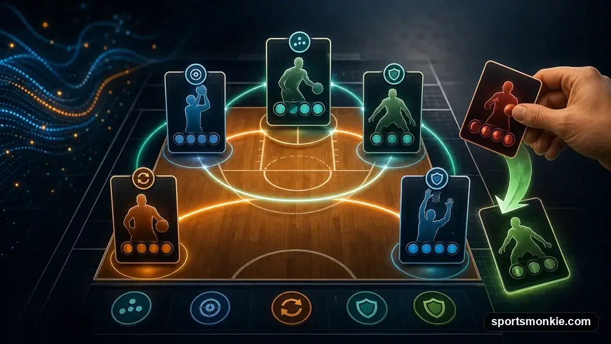 Basketball roster clipboard graphic representing draft strategy planning