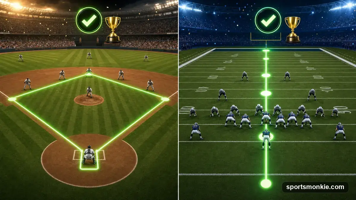 Football and baseball scoreboards showing perfect win-loss records