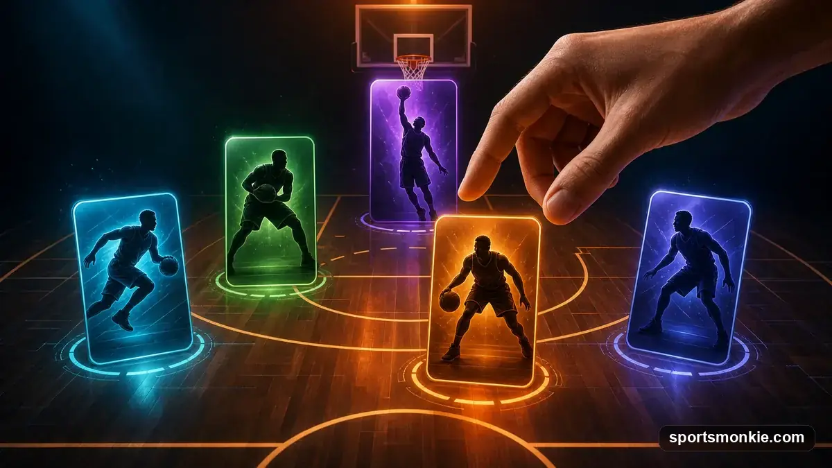 Basketball draft board graphic showing player position categories