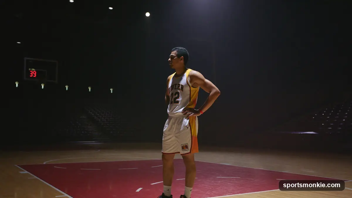 NBA draft stage with a jersey and cap representing a top selection