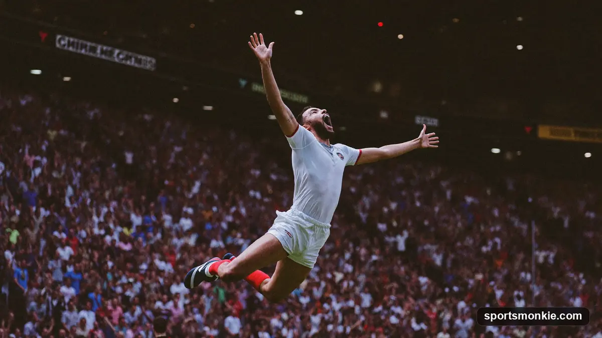 Empty stadium seats and a spotlight on a field symbolizing a shock result