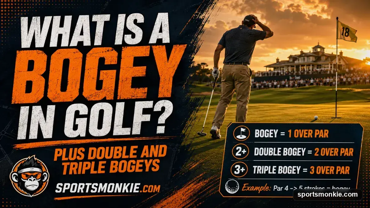 Golfer on the green reading a putt, illustrating bogey scoring in golf