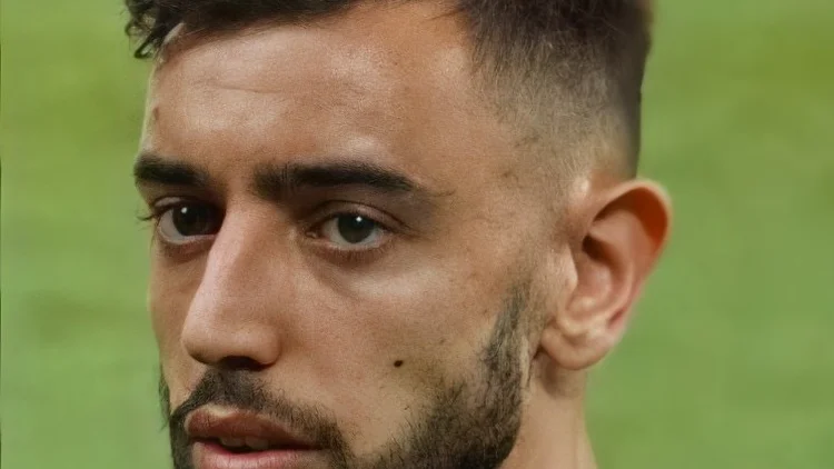 File photo from 1 July 2018: Bruno Fernandes in a Portugal shirt at the World Cup in Sochi. It was not taken at Old Trafford or at the Bournemouth game.