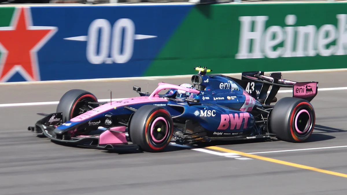 File photo from March 14, 2026: Franco Colapinto's Alpine A526 at the Chinese Grand Prix in Shanghai. It does not show the Austin interview or the United States Grand Prix.