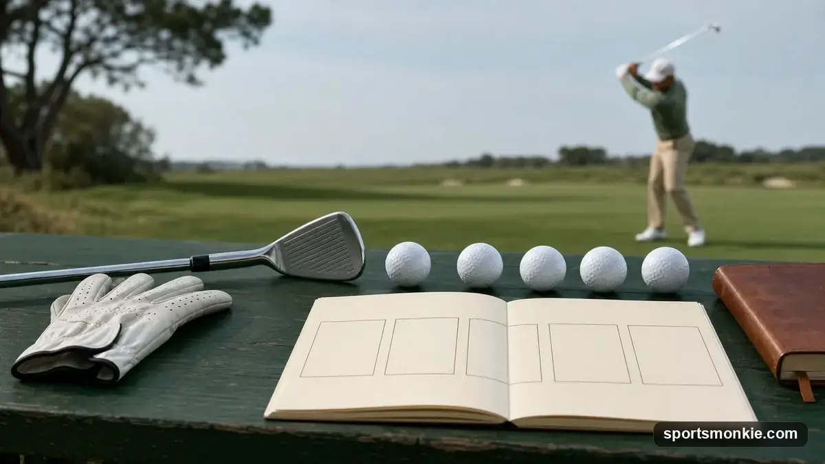 Vintage-style illustration of a golf grip and stance in the scratchboard style of Ben Hogan's Five Lessons
