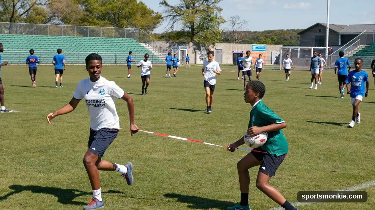 Flag football rules: a defender pulling a flag from the ball carrier's belt with no tackling