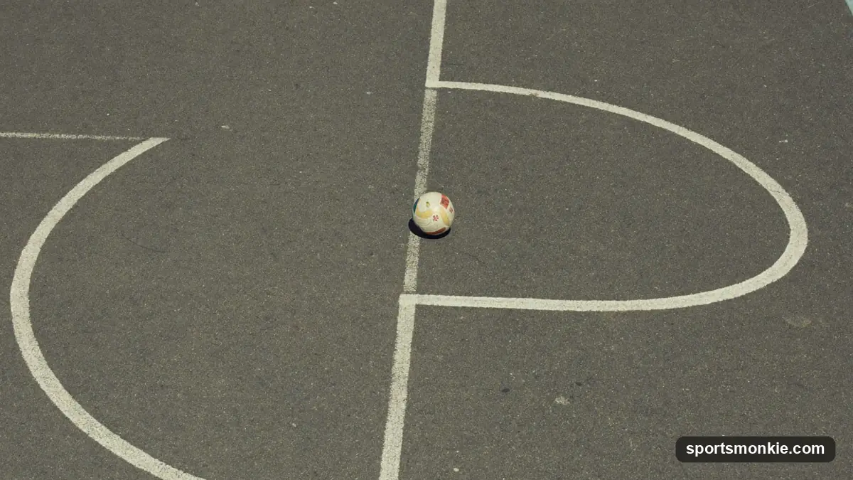 Four square rules: four numbered squares on pavement with players bouncing a ball between them