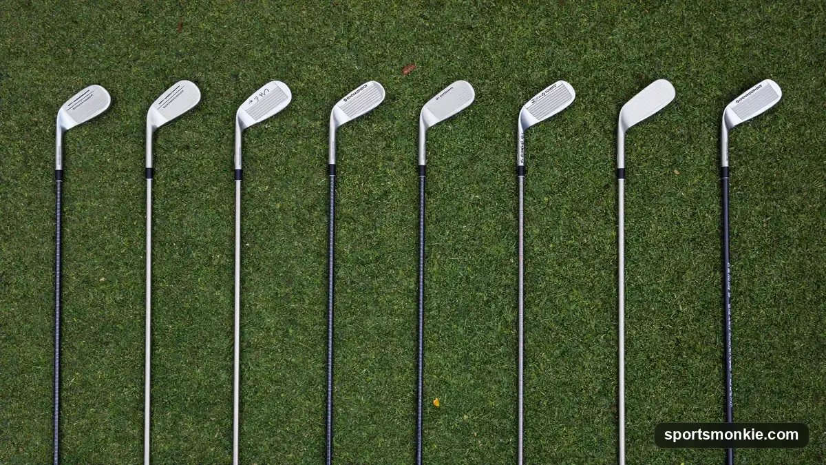 A golf club distances chart comparing driver to wedge yardages across skill levels