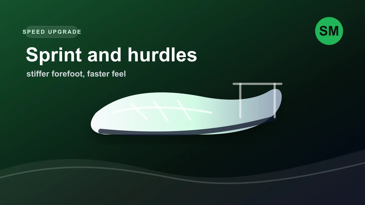 Illustration of a sprint and hurdle spike for heptathlon speed events