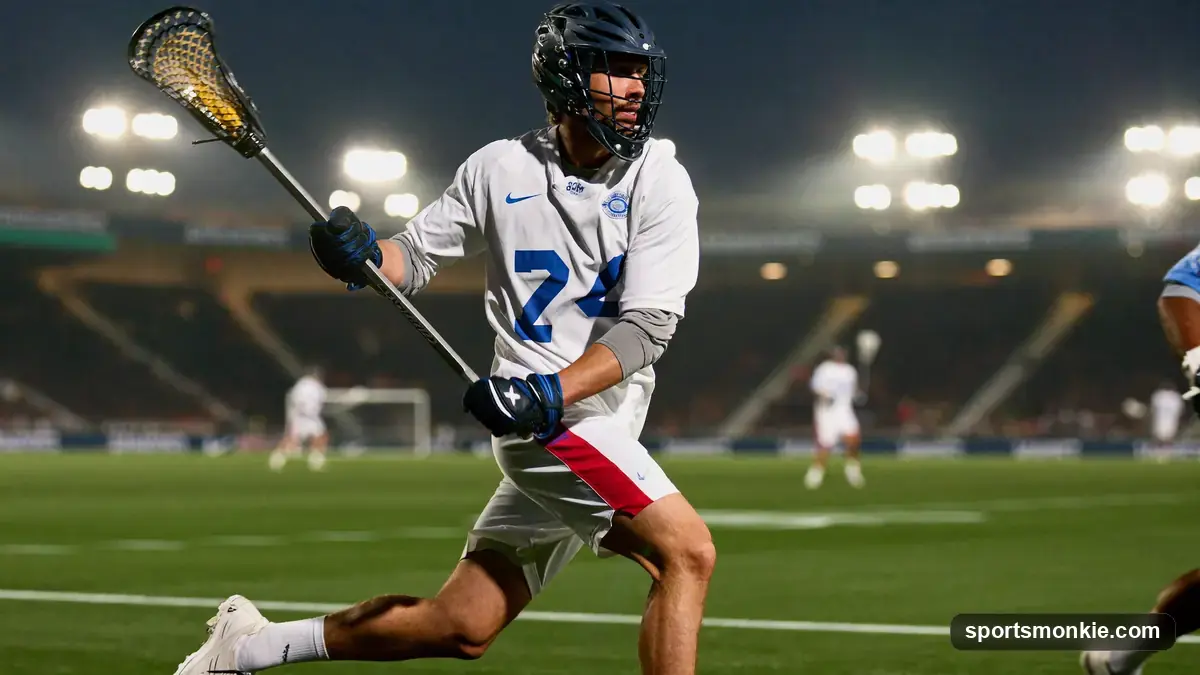 A professional lacrosse player, illustrating pro lacrosse earnings