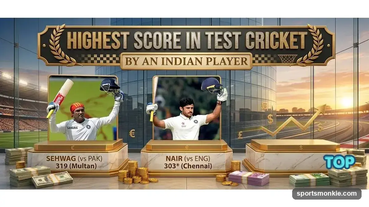 Highest Score in Test Cricket by an Indian Player