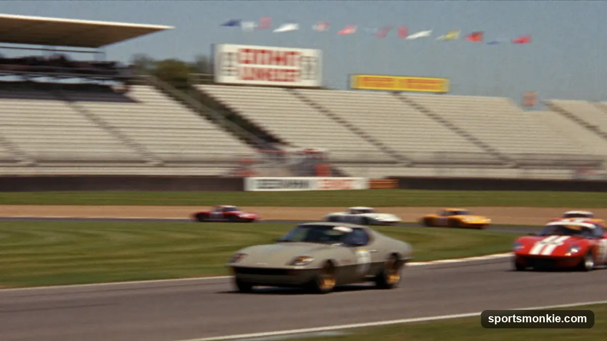 NASCAR Cup Series cars racing three-wide during a playoff event