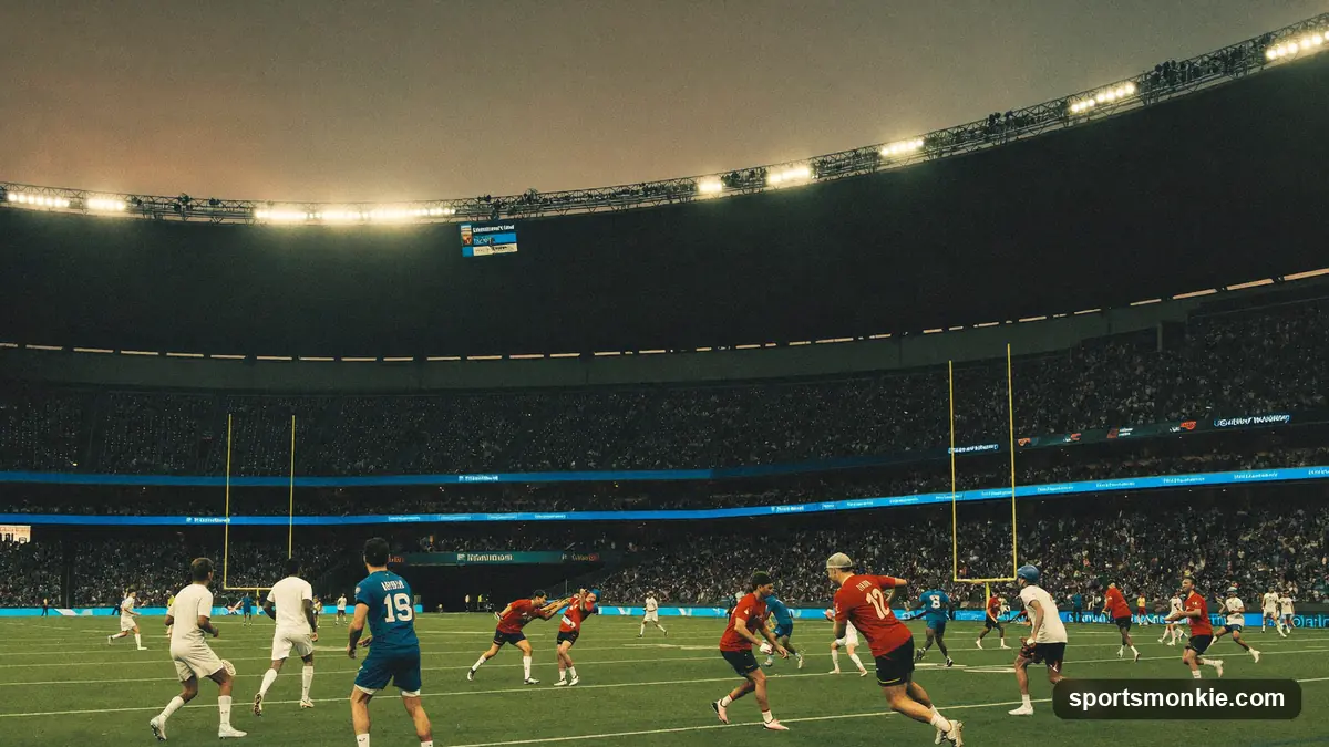 Professional lacrosse scoreboard showing quarters and game clock during a PLL match