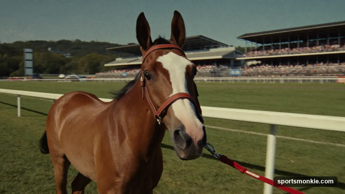 Three-year-old Thoroughbreds breaking from the gate in the Kentucky Derby