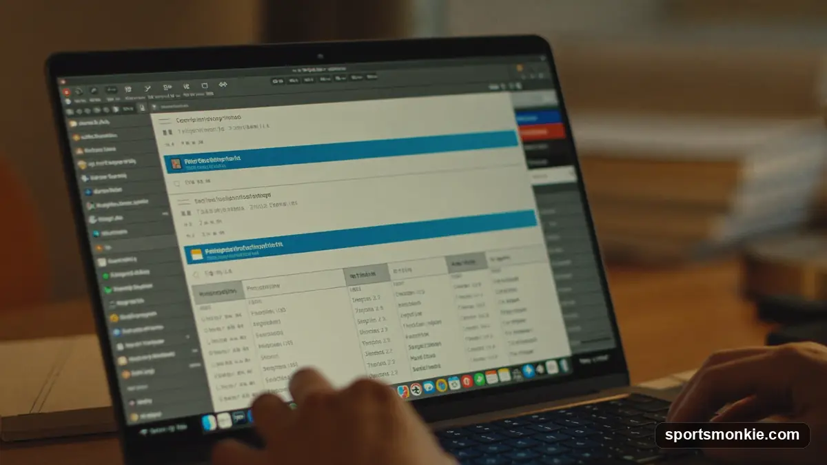 Fantasy football manager reviewing a draft board with retained keeper players highlighted