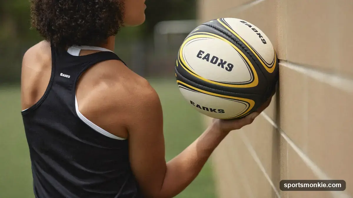 A person using a lacrosse ball against a wall for shoulder trigger point release