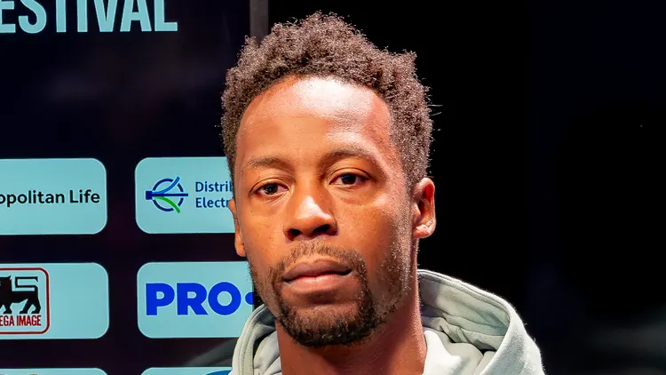 File photo of Gael Monfils at a sports festival in Cluj-Napoca in June 2026. It is not related to Friday's Instagram statement.