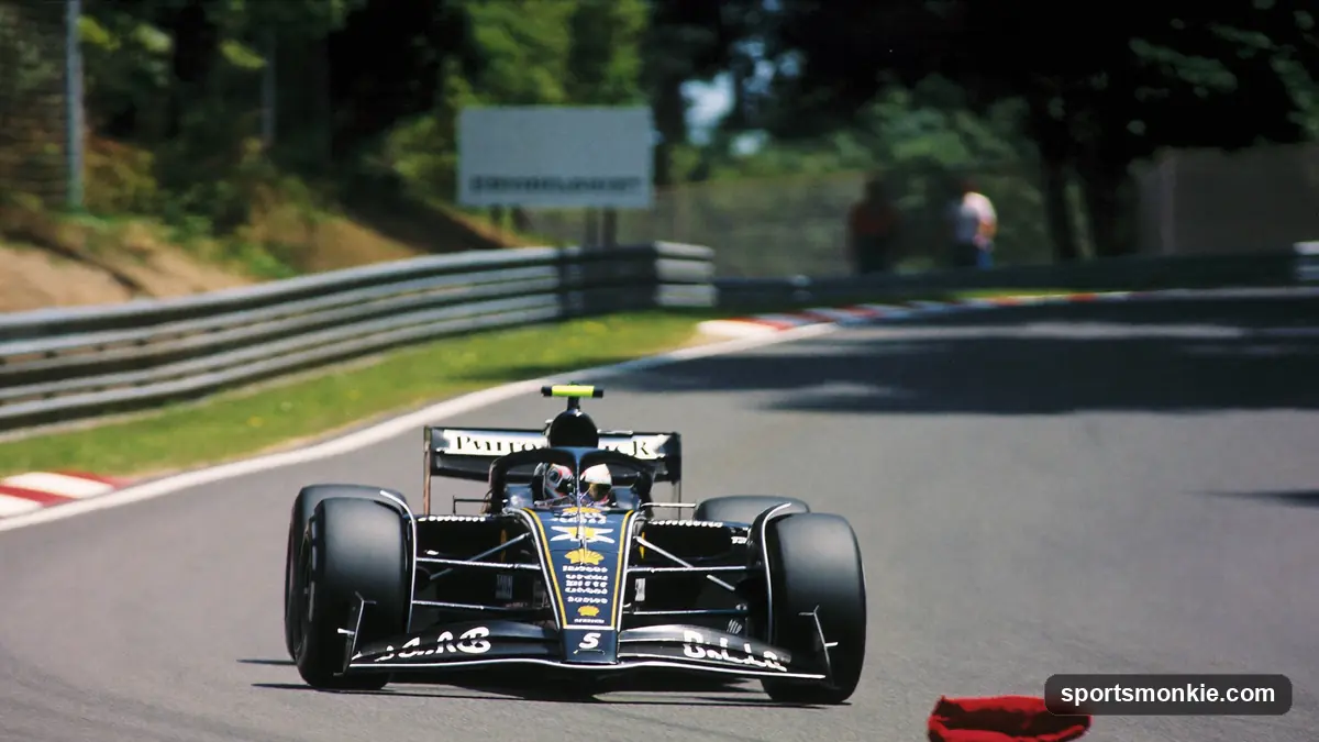 Formula 1 car leading from the front of the starting grid
