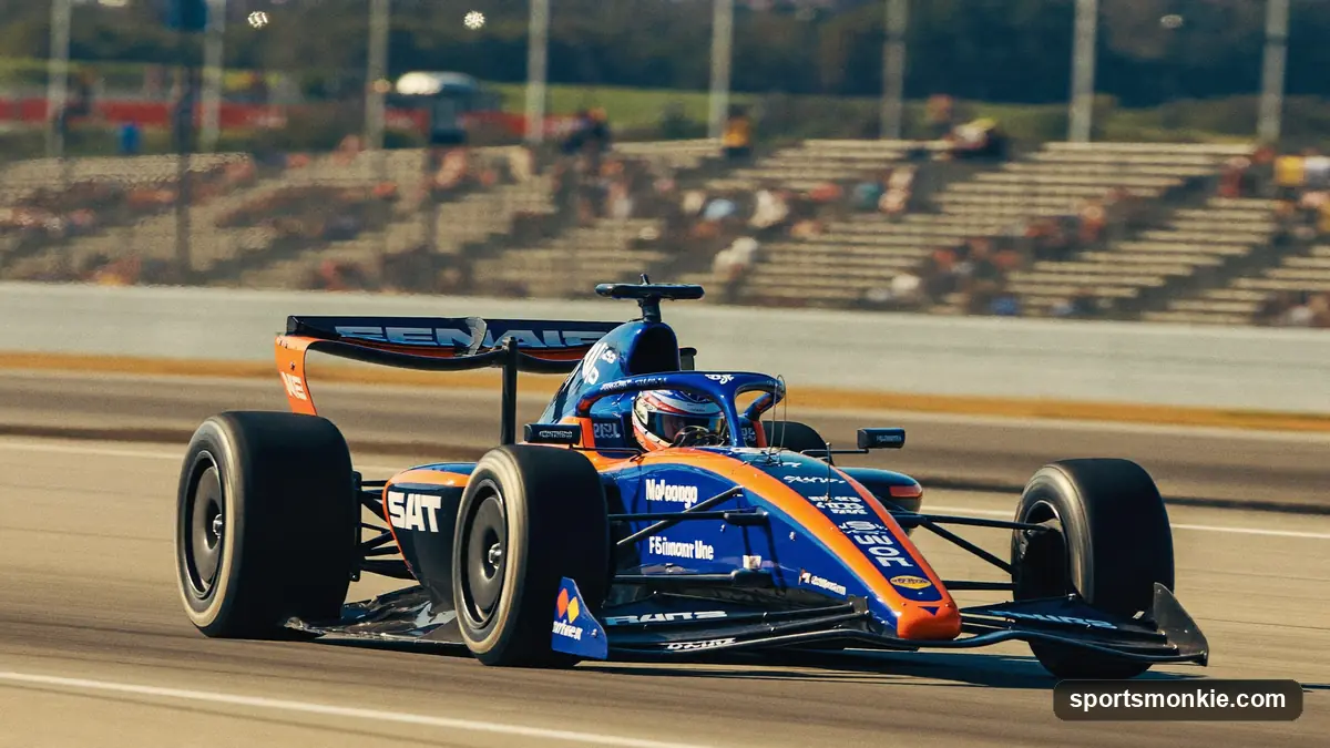 IndyCar racing on the Indianapolis Motor Speedway oval during the Indy 500