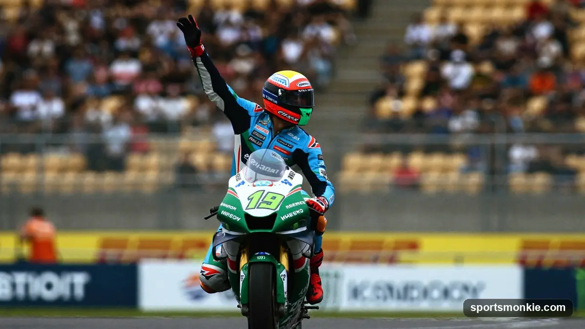 A MotoGP rider leaning into a corner, illustrating the most premier-class race winners