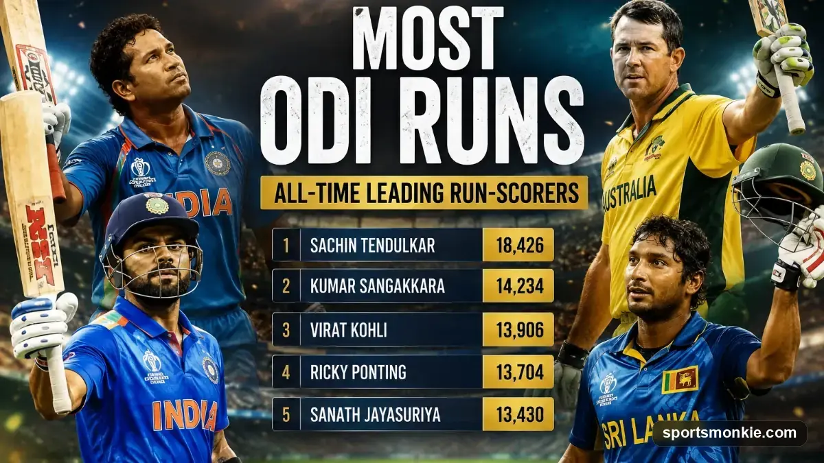Most ODI Runs in Cricket: All-Time Leading Run-Scorers