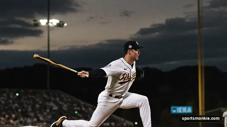 Pitcher releasing a fastball toward home plate under stadium lights
