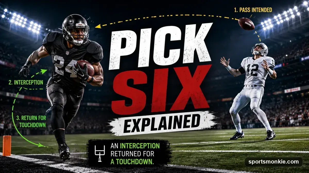 A defensive back intercepting a football and returning it toward the end zone