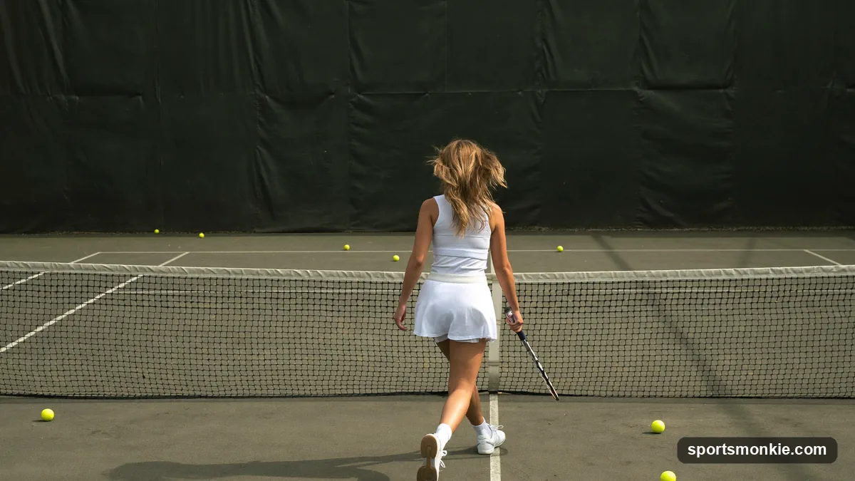 A pickleball player split-stepping in the mid-court transition zone