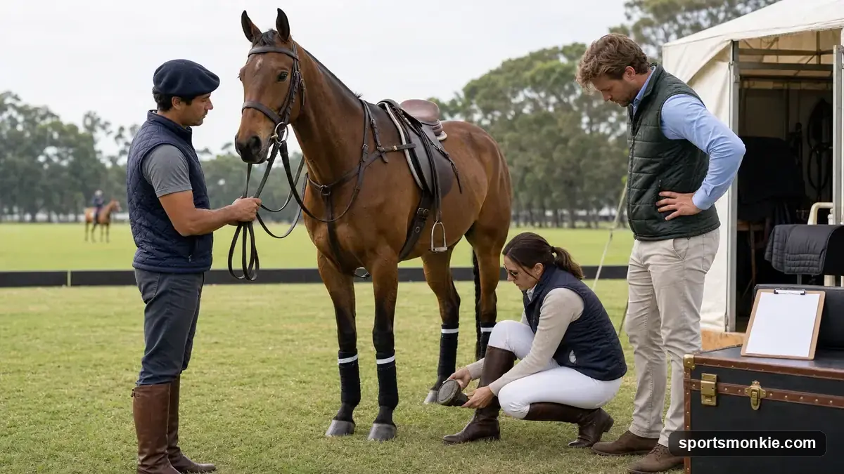 Polo player and pony on the field, illustrating the price range of polo ponies by training level