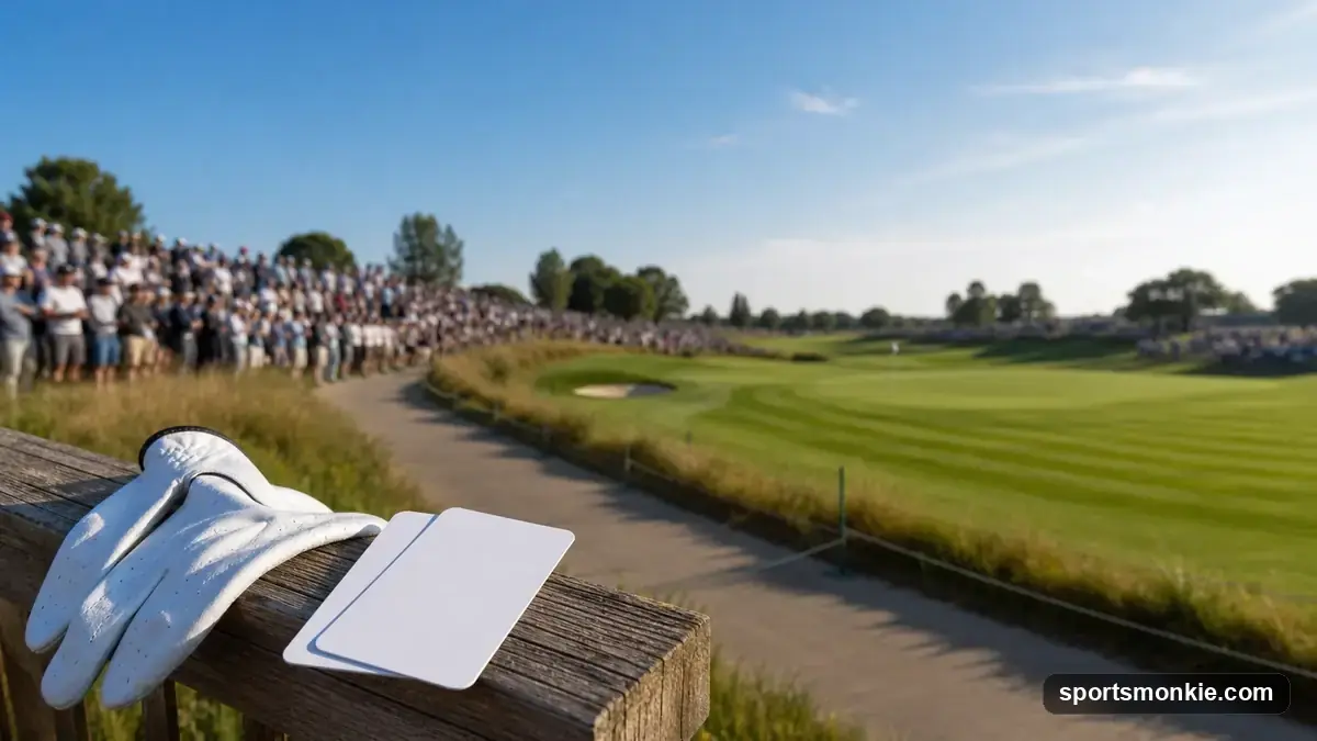 Grandstand seating and fans at a Ryder Cup golf course, representing 2027 Ryder Cup tickets at Adare Manor