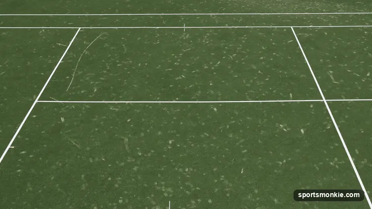 Tennis court diagram for explaining deuce and advantage
