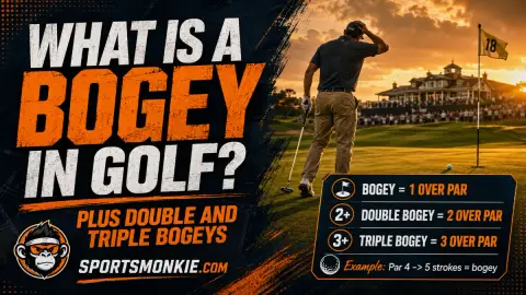 Golfer on the green reading a putt, illustrating bogey scoring in golf