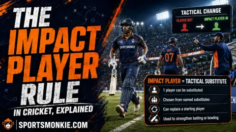 A cricket substitute coming on as an Impact Player during a T20 match