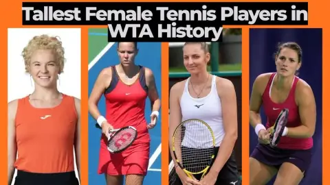 Tallest female tennis players in WTA history serving on a hard court