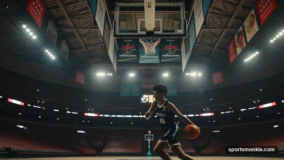 An NBA player warming up courtside representing a two-way contract call-up