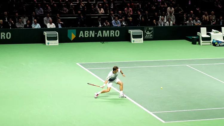 File photo from February 11, 2015: Stan Wawrinka hitting a groundstroke. It is a file photo from 2015 and does not show Thursday's match in Lyon or his farewell week.