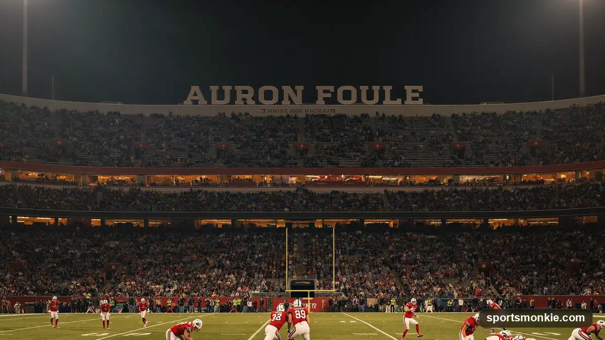 An American football defense lined up with six defensive backs in a passing situation