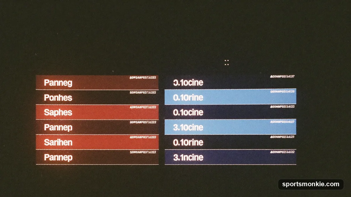 Sportsbook odds board showing point spreads for football and basketball games