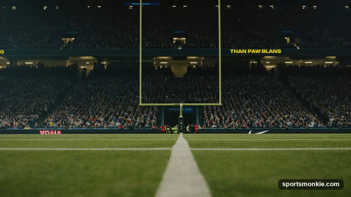Diagram of a football touchback with the ball spotted at a fixed yard line