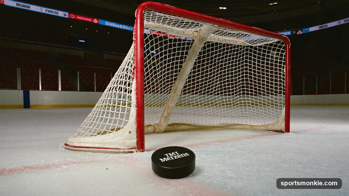 A trailing team's net sits empty as an opposing forward skates in alone to score an empty net goal