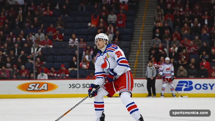 Hockey player taking a shot, illustrating Corsi shot-attempt differential