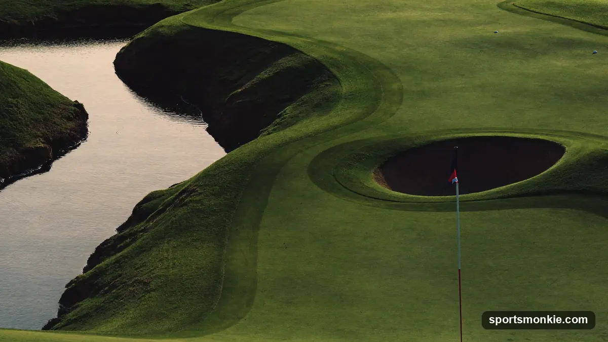 A golf scorecard showing course rating and slope rating figures for each set of tees