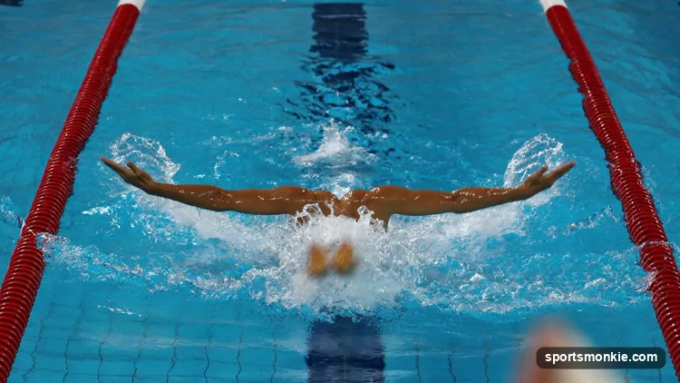 Swimmer changing strokes during an individual medley