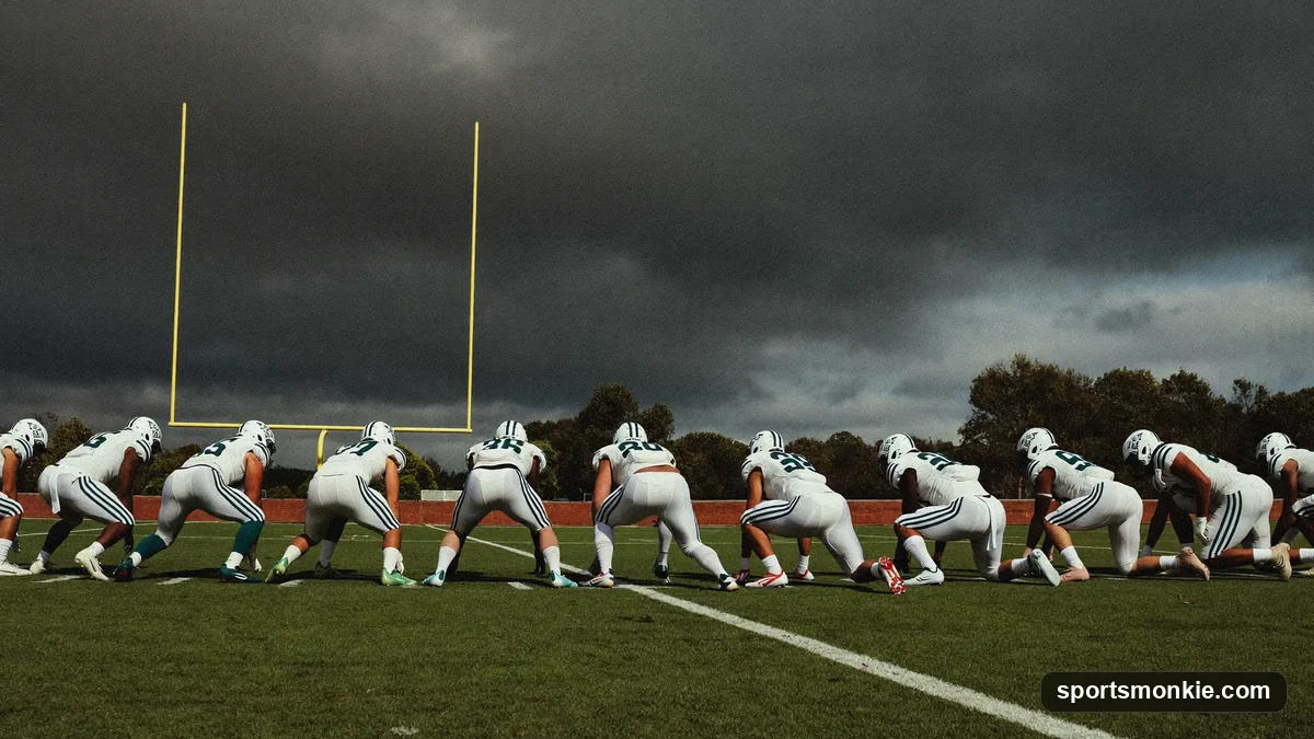 Diagram of a wildcat formation with a running back taking a direct snap and the quarterback split out wide