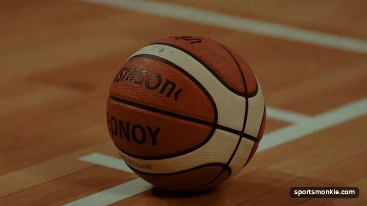 Size 6 WNBA basketball beside a larger size 7 NBA basketball